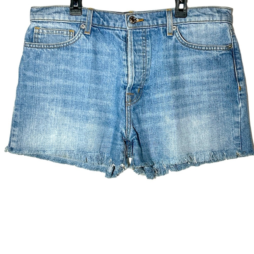 Women’s DTLA Down Town Los Angeles Denim Button Fly Frayed Shorts‎ NWOT Made USA